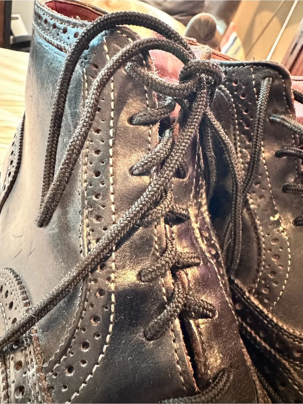 Allen Edmonds Black Leather Chukka Wingtip Boots